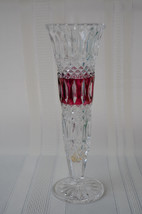 24% Lead Crystal Echt Bleikristall Flash Ruby Bud Vase  - £27.96 GBP
