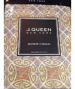 J. QUEEN &quot;ROUNDABOUT&quot; FABRIC SHOWER CURTAIN ABSRACT 72x72  NIP - £38.69 GBP