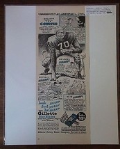 Vintage Dewitt&quot;Tex&quot;Coulter Advertisement,Gillette,Life 1/2 Page 1946 Sports Old - £7.31 GBP