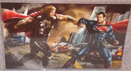 Superman vs Thor Glossy Print 11 x 17 In Hard Plastic Sleeve - £19.92 GBP