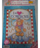Plaid Pocket Full of Dreams I Love Cowboys Iron On Transfer  - £3.15 GBP