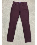 NYDJ 4 Burgundy Purple Slim Leg Stretch Cotton Pants Jeans USA - £19.35 GBP