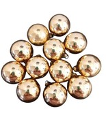 12 Glass Ball Christmas Ornaments Shiny Gold 1.75&quot; Holiday Time Rauch US... - £6.90 GBP