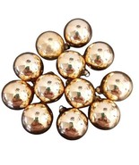 12 Glass Ball Christmas Ornaments Shiny Gold 1.75&quot; Holiday Time Rauch US... - $8.81