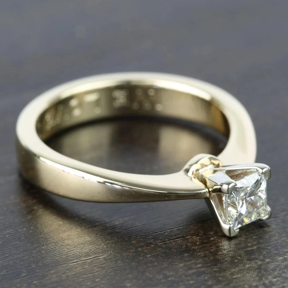 2.22 Cts Princess Cut G VS2 Lab Grown CVD Diamond Ring Solitaire 14k Yellow Gold Item image 4