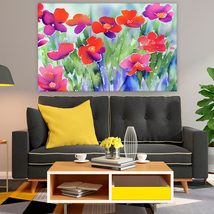 Wildflowers 46 Landscape Abstract Illustration,Canvas Wall Art, Canvas P... - $35.99+