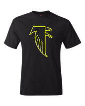 Atlanta Falcons Throwback Black & Neon/Fluorescent "Volt" Yellow Logo Tee All Si - $20.99+