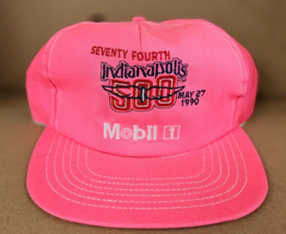 VINTAGE mobile 1 oil Baseball Hat Cap 74th Indianapolis 500 NOS 1990s pi... - $32.36