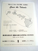 1950 Hawaii Ad Hawaiian Broadcasting System KGMB &amp; KHBC - $8.99