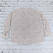 Old Navy Blouse Womens Small Ivory Black Animal Print Long Sleeve Pleate... - £14.38 GBP