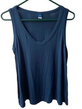 Old Navy Luxe Women Sleevess Navy Blue T Shirt  Size M V Neck - £10.41 GBP