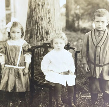 RPPC Postcard Kids Children Antique Real Photo Vintage original Family - £10.01 GBP