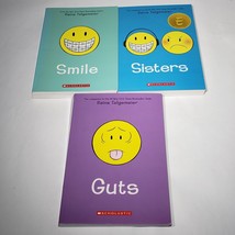 Lot of 3 Raina Telgemeier Smile Sisters Guts Comic Graphic Novel Books TPB - £11.88 GBP