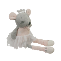 ElegantBaby Grey Ballerina Plush Mouse 16 inch Dancer Knit Tutu Point Shoes - £13.95 GBP