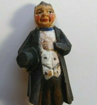 Charles Dickens ANRI Mr Pecksniff Vintage Hand Carved Wood Figurine Italy 1920&#39;s - £56.40 GBP