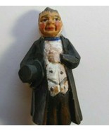 Charles Dickens ANRI Mr Pecksniff Vintage Hand Carved Wood Figurine Ital... - £56.08 GBP