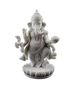 GANESHA STATUE 7.5&quot; Standing Hindu Elephant God White Marble Finish Resi... - $58.45