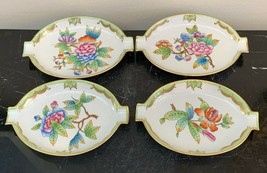 Herend Queen Victoria Hungarian Porcelain Small Oval Plates Dishes # 7783 - £139.39 GBP
