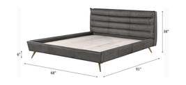 ACME Doris Queen Bed in Gray Top Grain Leather BD00563Q - $2,629.38