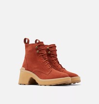 Sorel women's hi-line heel lace boot in Warp Red Tawny Buff - £68.28 GBP