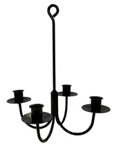 4 ARM WROUGHT IRON CANDLE CHANDELIER - Handcrafted Rustic Hanging Taper ... - $701.99 MXN