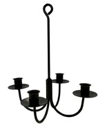 4 ARM WROUGHT IRON CANDLE CHANDELIER - Handcrafted Rustic Hanging Taper ... - $53.01 CAD