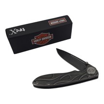 Case Harley Davidson 52114 Tec X Black Stonewash Framelock Knife 4 1/2" Closed - $32.61