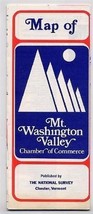 Mount Washington Valley Vermont Chamber of Commerce Map  1970&#39;s - £9.27 GBP