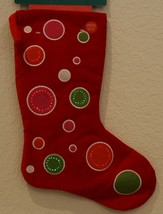 New Kurt Adler battery fiber optic flashing 7&quot; X 16&quot; red Christmas stocking - £15.60 GBP