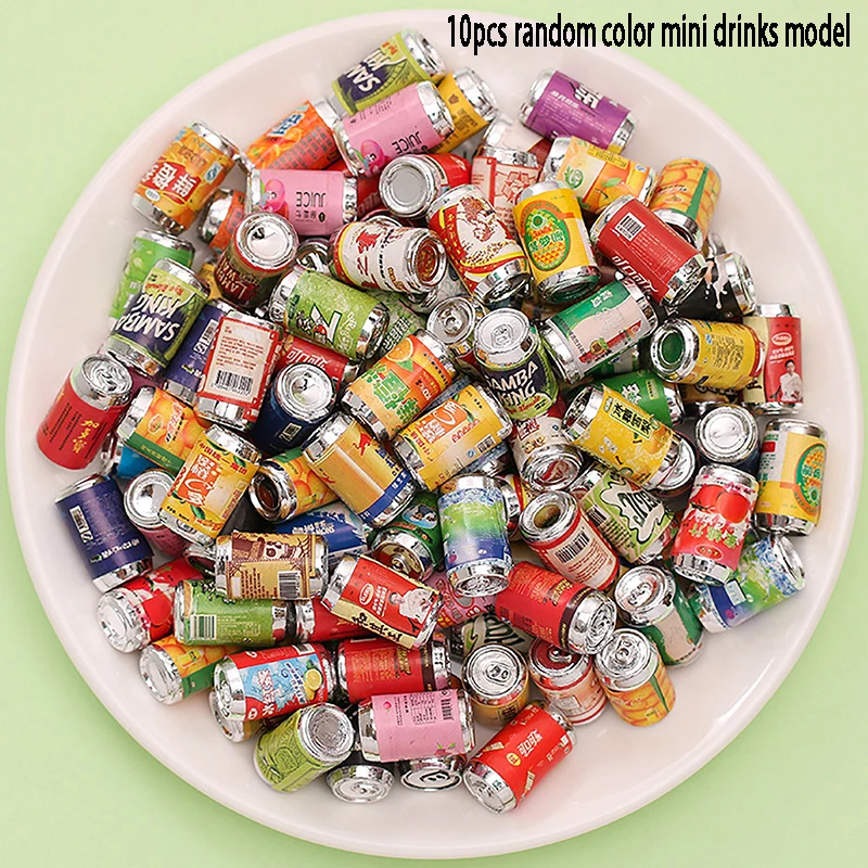 10 Pcs 1:12 Canned Beer Fruit/vegetables/drink Cans Dollhouse Miniature Toy Doll - £6.30 GBP