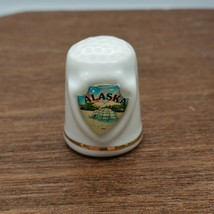 Alaska State Souvenir Thimble Igloo Porcelain Collectible Vintage  - $9.74