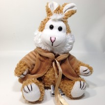 Chrisha Playful Plush Bunny Rabbit Brown White Stuffed Animal Jointed Legs 9&quot; - £19.97 GBP