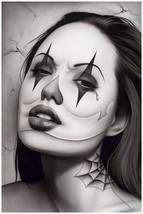 Tears of a Clown Spider Web Tattoo White Black Market Fine Art Print Lithograph - £17.29 GBP+