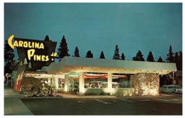 Carolina Pines Motel at La Brea &amp; Sunset Vintage Holywood w Old Cars Postcard - £7.72 GBP