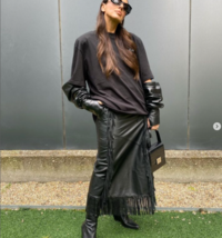 Zara Bnwt 2024. Black Leather Skirt Fringed Limited Edition Pockets. 5479/330 - £219.28 GBP
