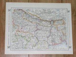 1921 Antique Map Of Nepal Bhutan Bihar Bengal Rajputana British India Pakistan - £21.93 GBP