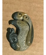 Finely Carved Dark Gray &amp; Tan Eagle or Hawk Head Stone Pendant or Other ... - £30.04 GBP