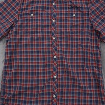 Buffalo Shirt Men 2XL Red Blue Plaid Short Sleeve Button Up Collar Pocke... - £17.92 GBP