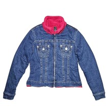True Religion Trucker Jacket Large Denim Women Sherpa Lined - $46.74