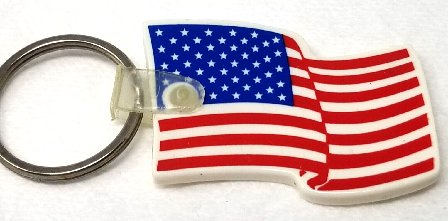 Primary image for Proud to be An American Keychain Waving Flag Bendable Plastic 1970s