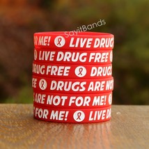 10 Live Drug Free Bracelets - Drugs are Not for Me School Fundraiser Wristbands - £8.72 GBP