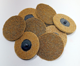 10p 3&quot; Coarse Roll Lock Sanding Disc Made In Usa! Heavy Duty Non Woven - $12.93