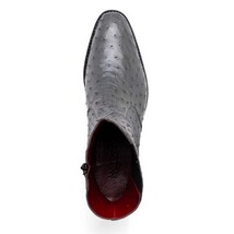 GIORGIO Genuine Ostrich Chelsea Boot Serpentine Gray image 4