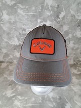 Callaway Grey/Orange Adjustable Golf Cap Mesh Back Snapback Trucker Hat - £10.24 GBP