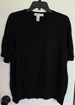 Womens Plus 2X Real Clothes Salon Z Silk Blend Black Short Sleeve Sweater - $28.71
