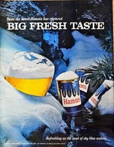 Hamm&#39;s Sky blue waters beer mountains snow 1964 Vintage Print Ad - £8.03 GBP