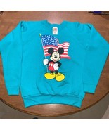 Vintage 90s Mickey Mouse Sweatshirt 14-16 Disney World Disneyland Patriotic - $23.37 CAD