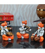 Set Of 3 Ganesha Playing Musical Instruments Decorative Showpiece - 12.7... - $65.84 CAD