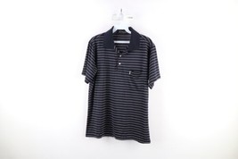 Vintage 90s Yves Saint Laurent YSL Mens Medium Striped Collared Polo Shirt Silk - £77.93 GBP