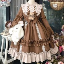 CoCo Bow Bear Lolita Dress | Women Maid Tea Party Cosplay Costume Ruffle Maxi Dr - £63.14 GBP